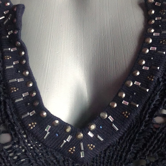 WHITE HOUSE BLACK MARKET NAVY SWEATER - Picture 2 of 4